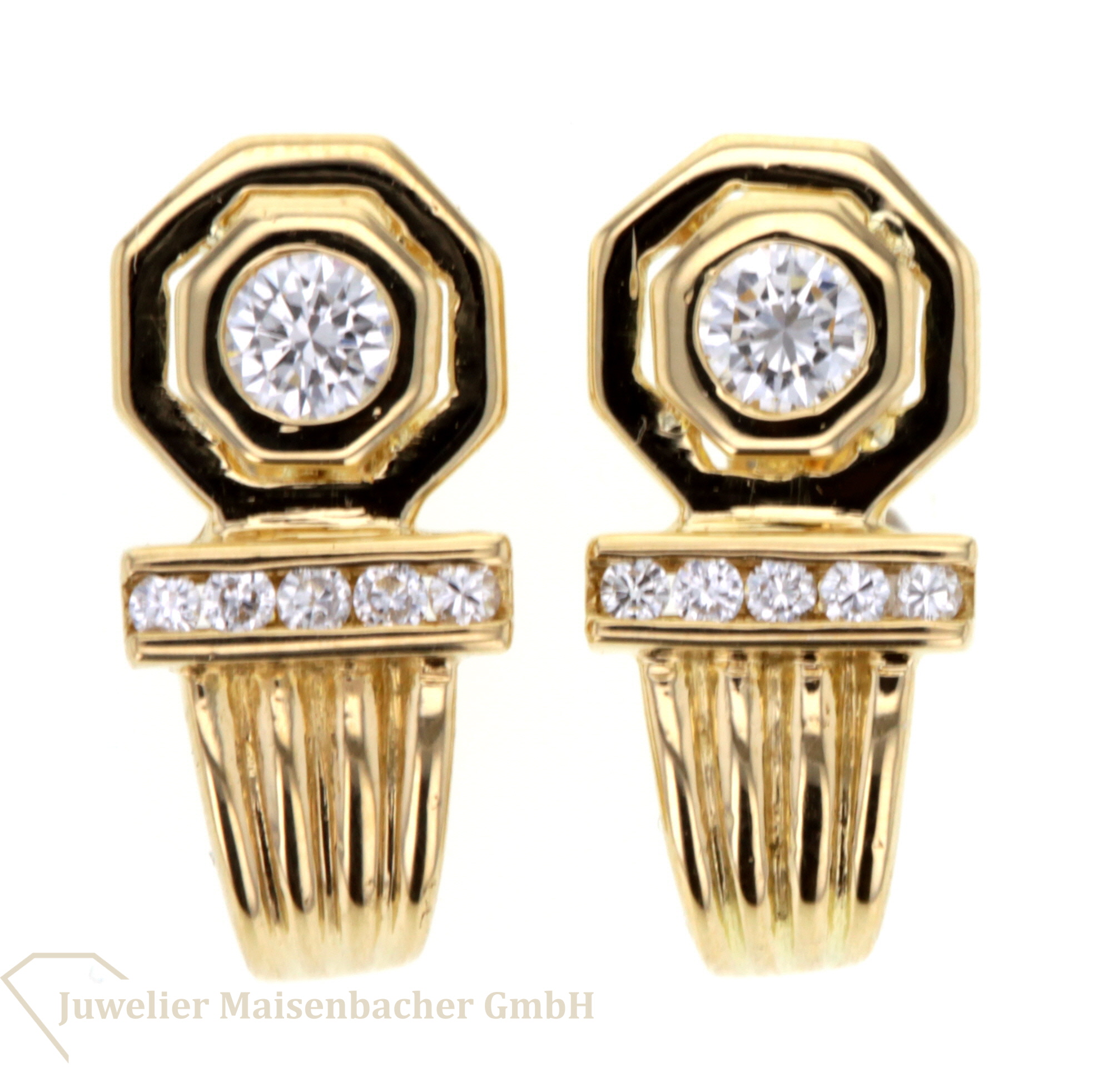 Brillantohrringe 750 Gelbgold