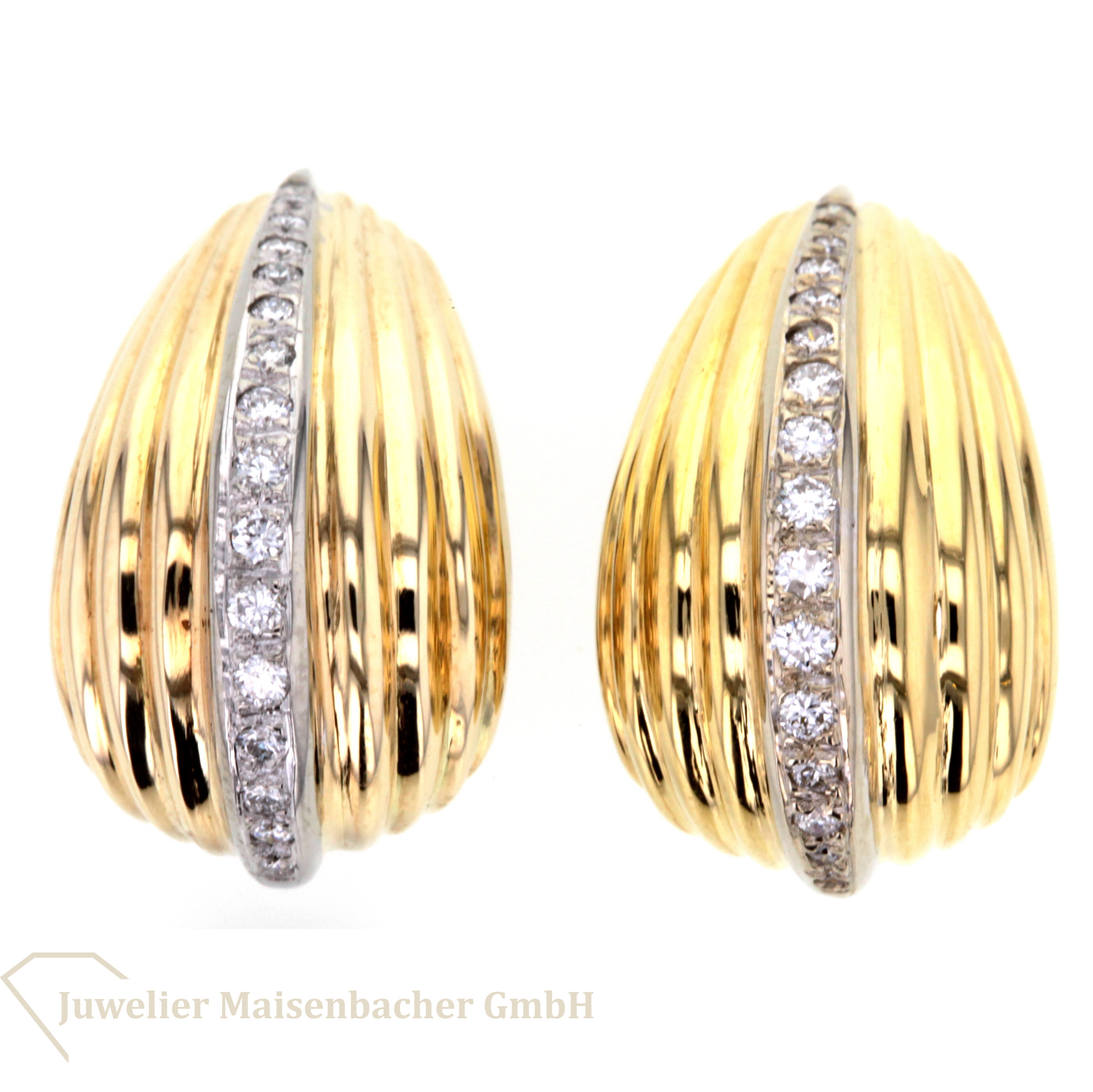 Muschelohrclips 750 Gold