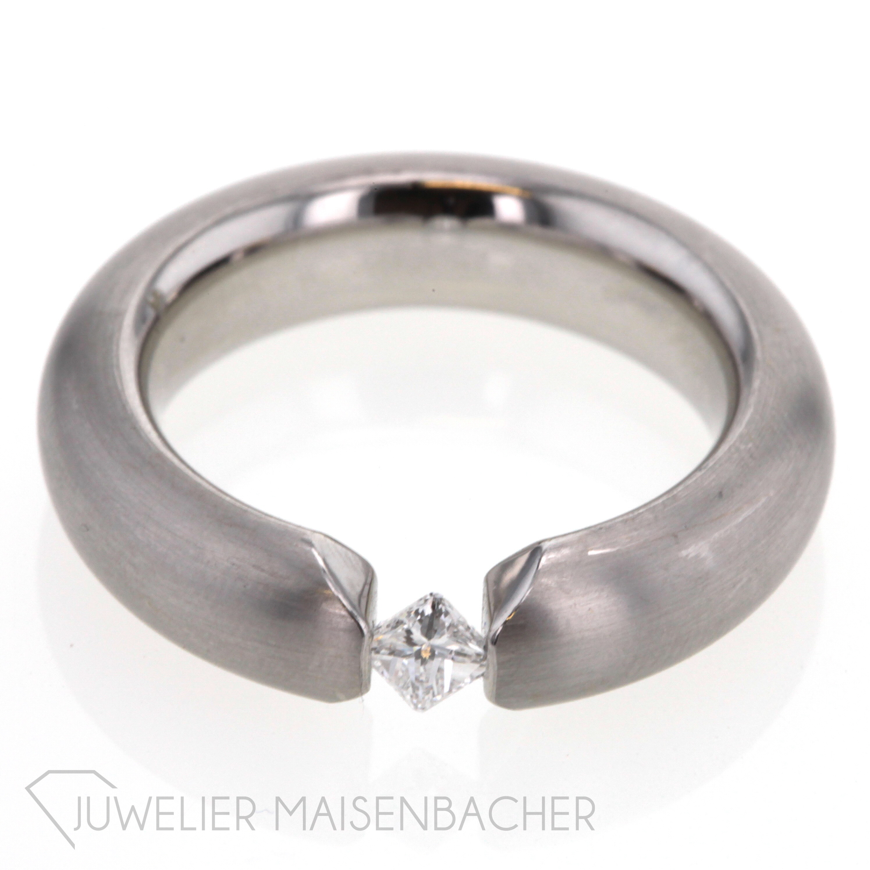 Niessing Spannring mit Diamant Princess Cut Platin