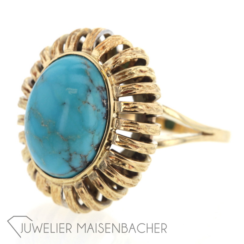 goldener Boho-Ring Türkis