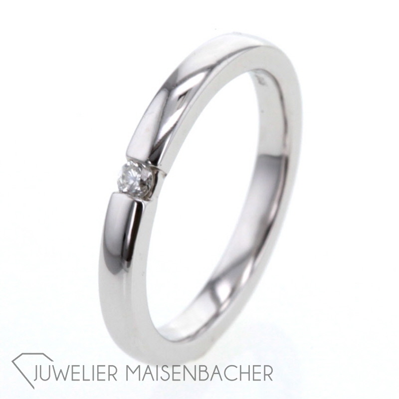 Solitaire-Ring Weißgold