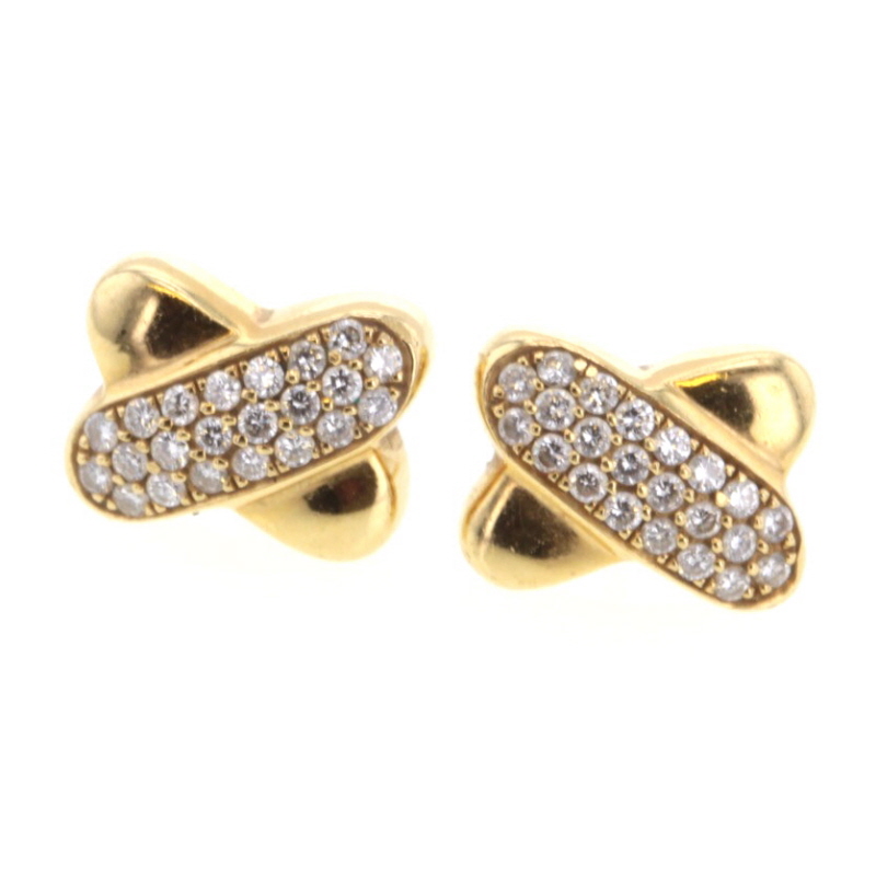 Diamant-Ohrstecker Kreuz Gold