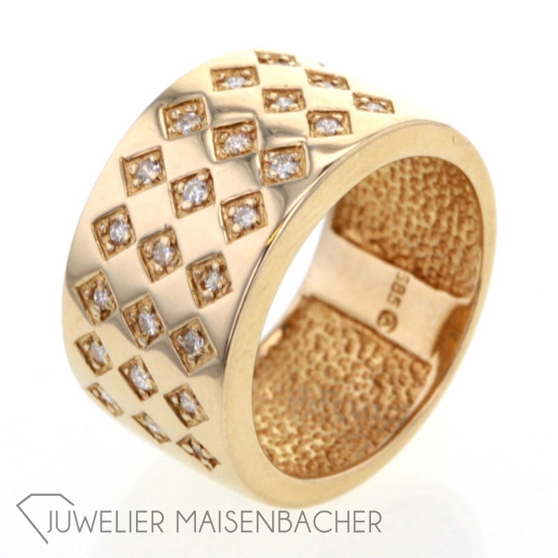 Al Coro Ring Karo-Muster Gold