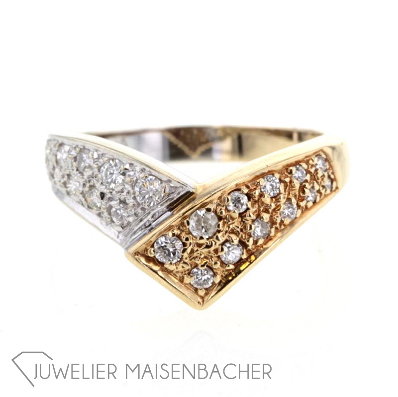 Diamantring bicolor Gr. 55