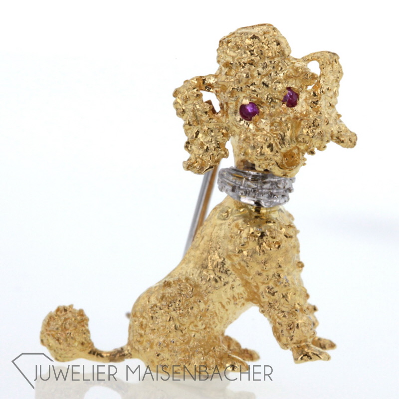 Brosche Pudel Gold