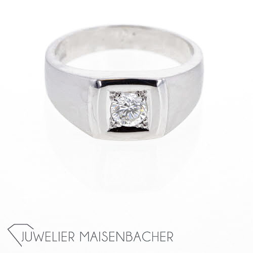 Klassischer Herren-Solitärring Ring Brillant Gold