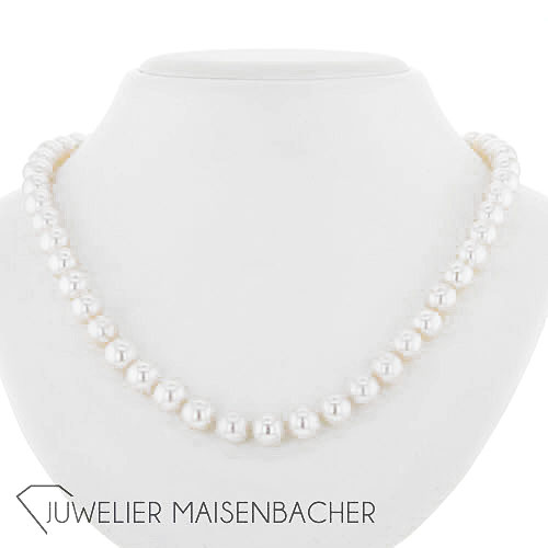 Schlichte Damen Perlenkette