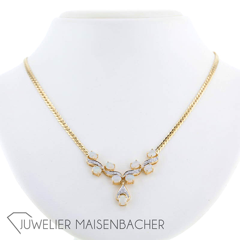 Collier-Kette *Milchopal*, Tragelänge 44cm