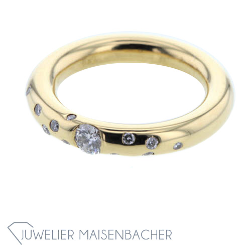 Moderner Bandring mit Brillanten Gold
