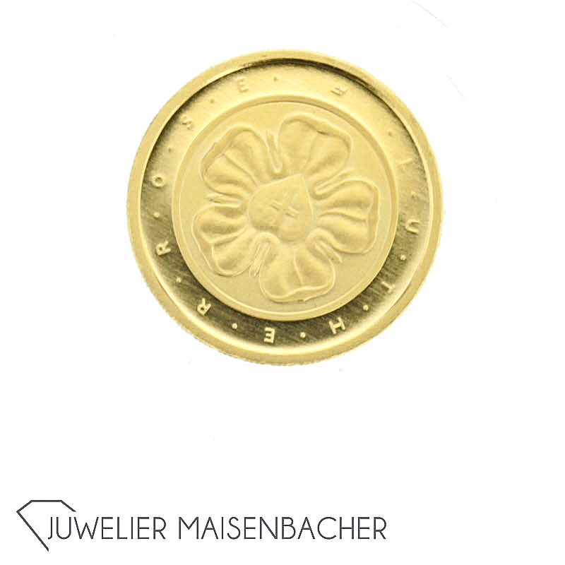 Goldmünze *Lutherrose* 999,9 Gold, ¼oz., 50€, 2017