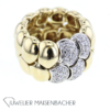 Flexibler breiter Ring "Wabe" mit Brillanten Gold – Bild 3