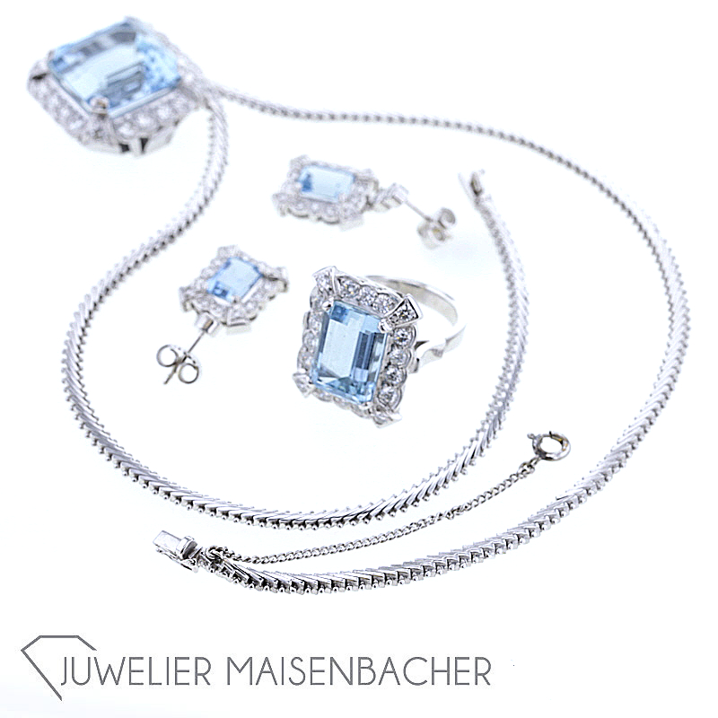 Tolles Aquamarine Brillant Set