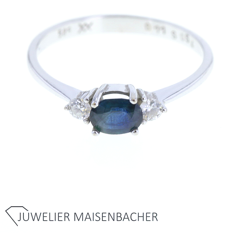 Filigraner Damen Ring Saphir Brillant