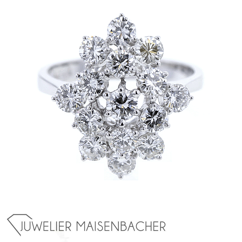 Gold Entourage Diamant Ring Gr. 50
