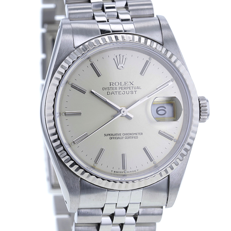 Rolex Datejust 36mm, Edelstahl, Lünette aus Weißgold