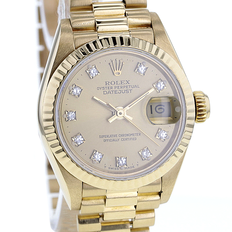 Rolex Lady-Datejust in 18 kt. Gold, 10 Diamanten