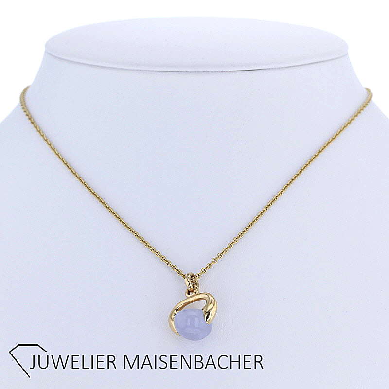 Pomellato Collier/Kette mit Anhänger Mondstein Ecru Gold *Rarität*