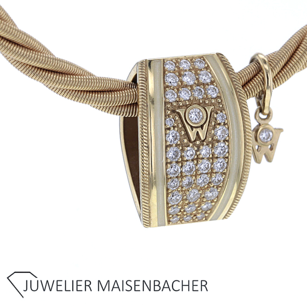 Wellendorff Ronde "Margarit" Sonderfarbe Trüffel mit Brillanten Gold