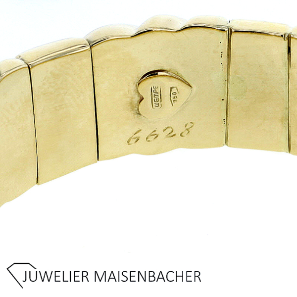 Wempe schwerer Armreif/Armspange mit Brillanten und Smaragd Gold – Bild 3