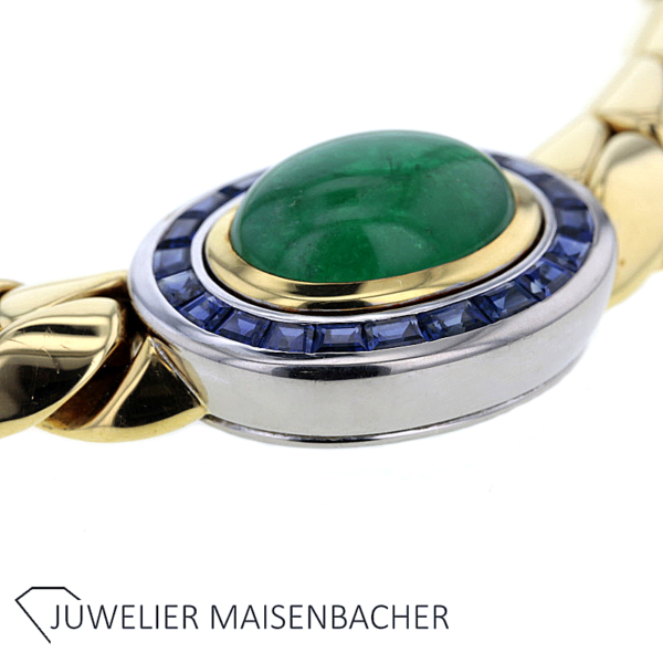 Massives Collier mit Smaragd und Saphir von WEMPE Gold – Bild 2