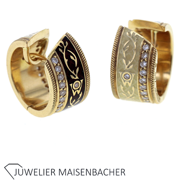 Wellendorff Creolen "Schokotwist" mit Billanten Gold