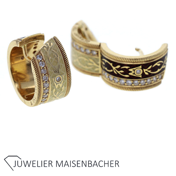 Wellendorff Creolen "Schokotwist" mit Billanten Gold – Bild 4