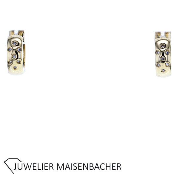 Zeitlose Scharnier Creolen mit Diamanten in Gold