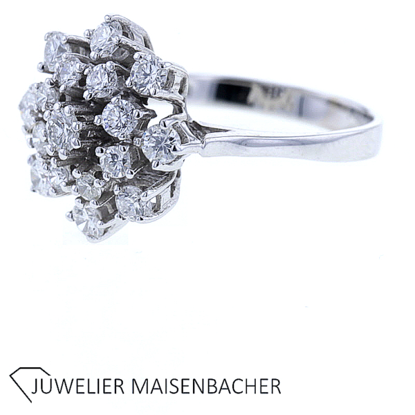 Blumenring Flower Ring mit außergewöhlichen Brillanten Gold – Bild 4