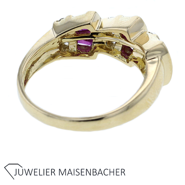 Ring mit Rubin und Brillanten Gold – Bild 2