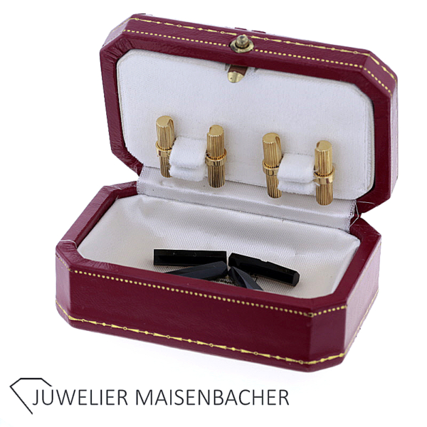Cartier Manschettenknöpfe Vestiare mit Onyx austauschbar – Bild 5