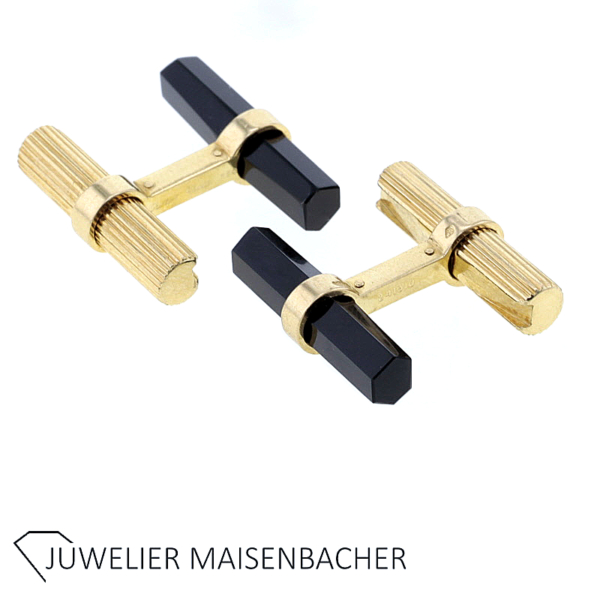 Cartier Manschettenknöpfe Vestiare mit Onyx austauschbar