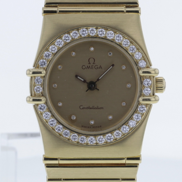 Omega Constellation Lady 18 kt Gold Diamantlünette – Bild 2