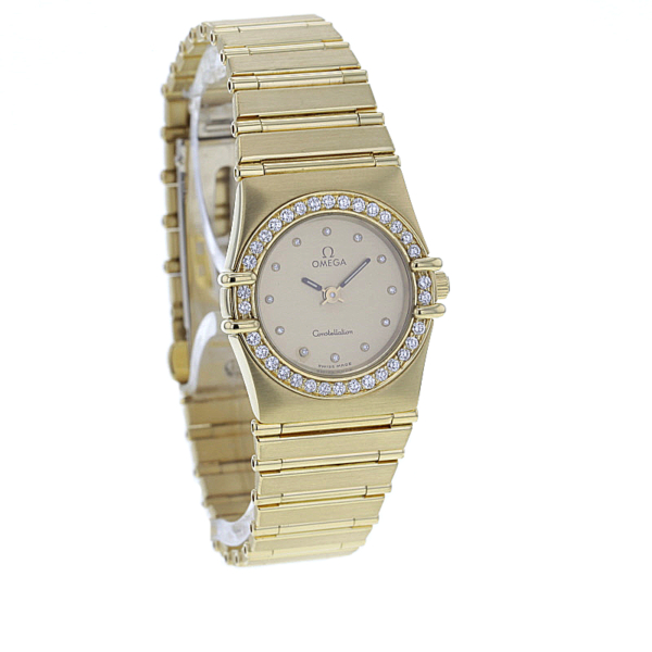 Omega Constellation Lady 18 kt Gold Diamantlünette – Bild 4