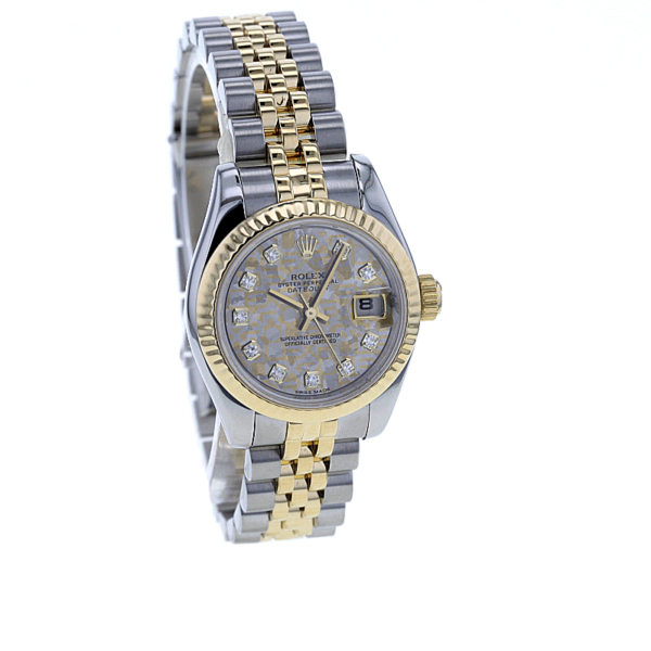 Rolex Lady-Datejust Stahl/Gold, Gold-Crystals Zifferblat mit 10 Diamanten – Bild 2
