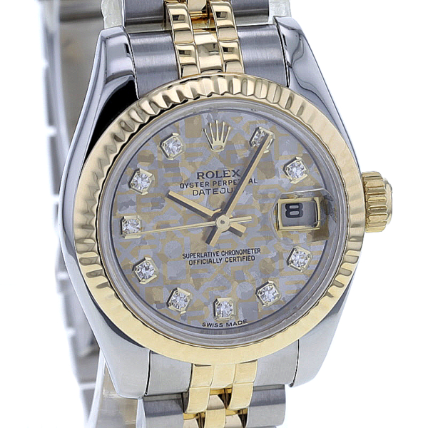 Rolex Lady-Datejust Stahl/Gold, Gold-Crystals Zifferblat mit 10 Diamanten