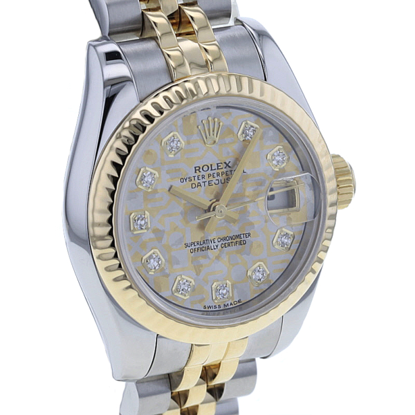 Rolex Lady-Datejust Stahl/Gold, Gold-Crystals Zifferblat mit 10 Diamanten – Bild 3