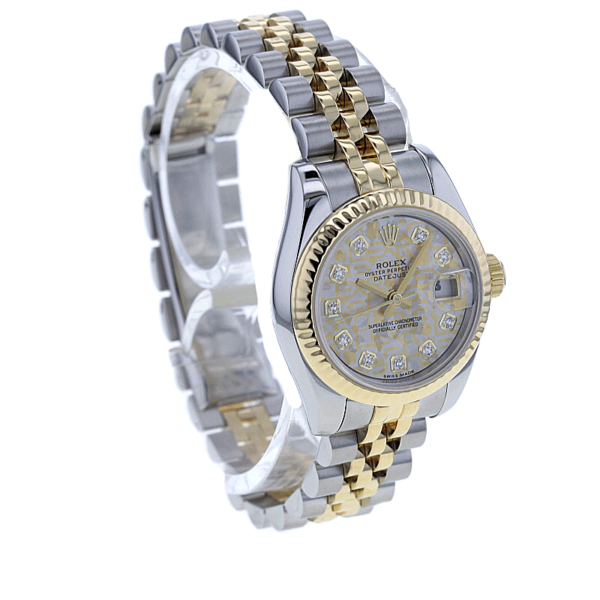 Rolex Lady-Datejust Stahl/Gold, Gold-Crystals Zifferblat mit 10 Diamanten – Bild 4