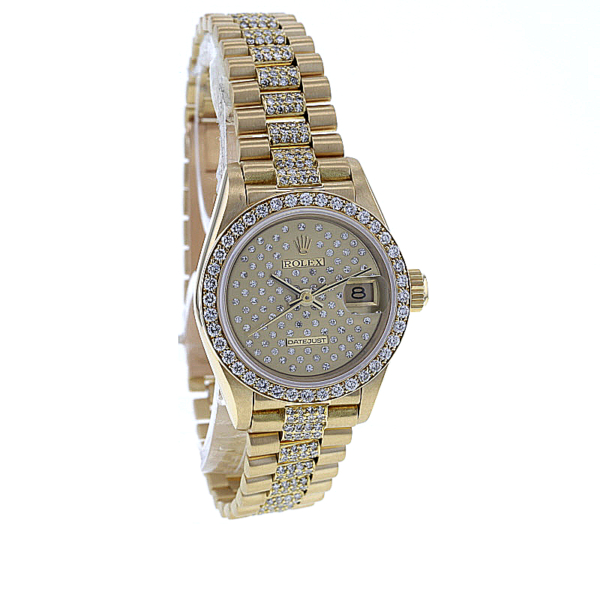 Rolex Lady-Datejust 18K. Gold mit 472 Diamanten – Bild 2