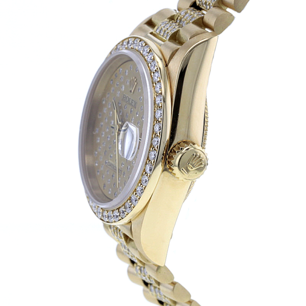 Rolex Lady-Datejust 18K. Gold mit 472 Diamanten – Bild 3