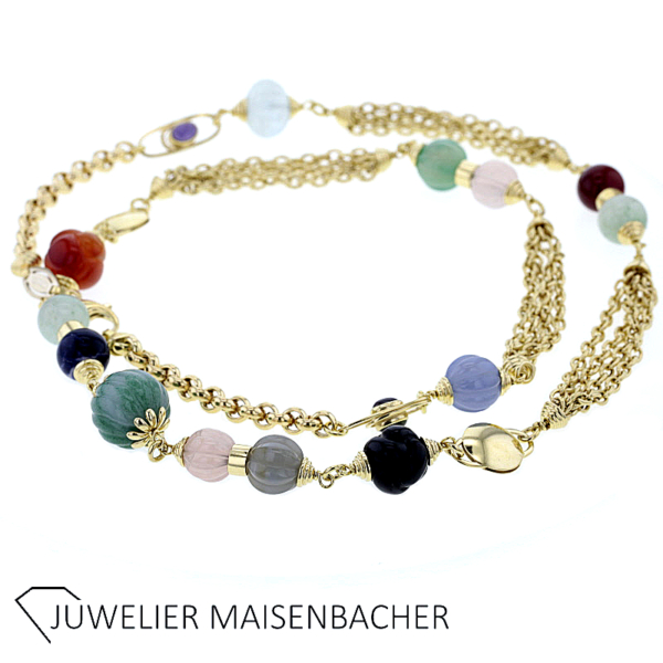 CARETTA lange Kette mit Edelsteinen – Bild 6