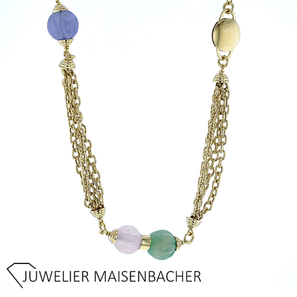 CARETTA lange Kette mit Edelsteinen – Bild 3