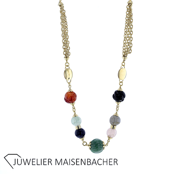 CARETTA lange Kette mit Edelsteinen – Bild 4