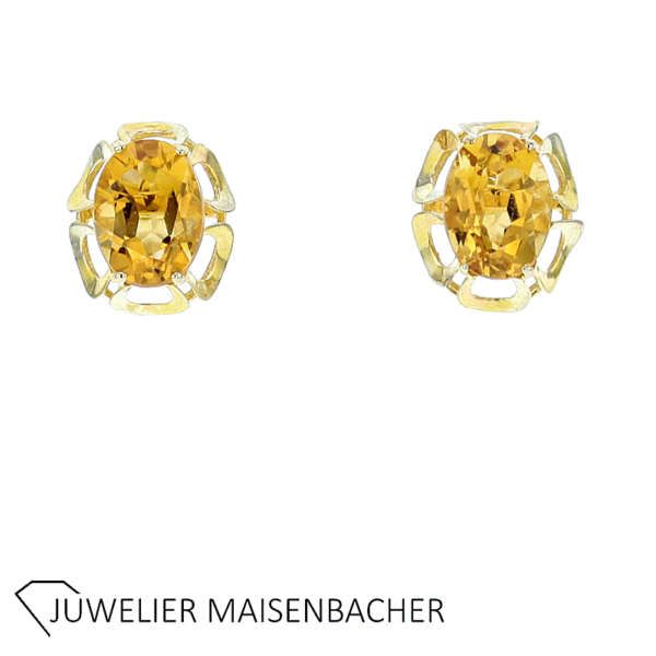 Schmuckset Ring und Ohrstecker Citrin Gold – Bild 8