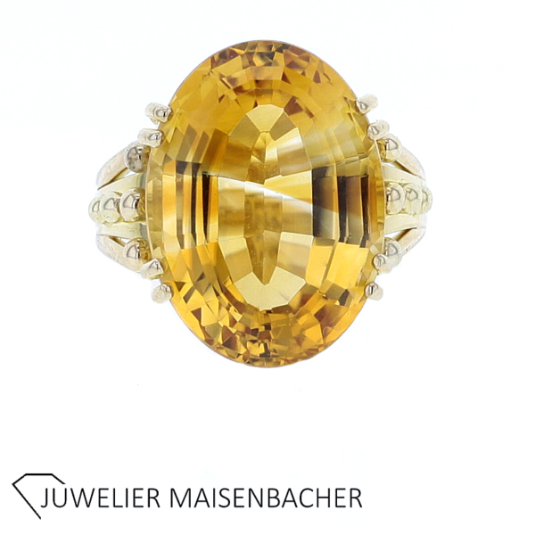 Schmuckset Ring und Ohrstecker Citrin Gold – Bild 9