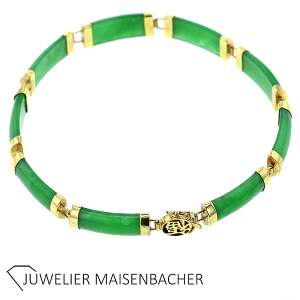 Schmuckset *Jade* Kette, Anhänger, Armband Gold – Bild 16
