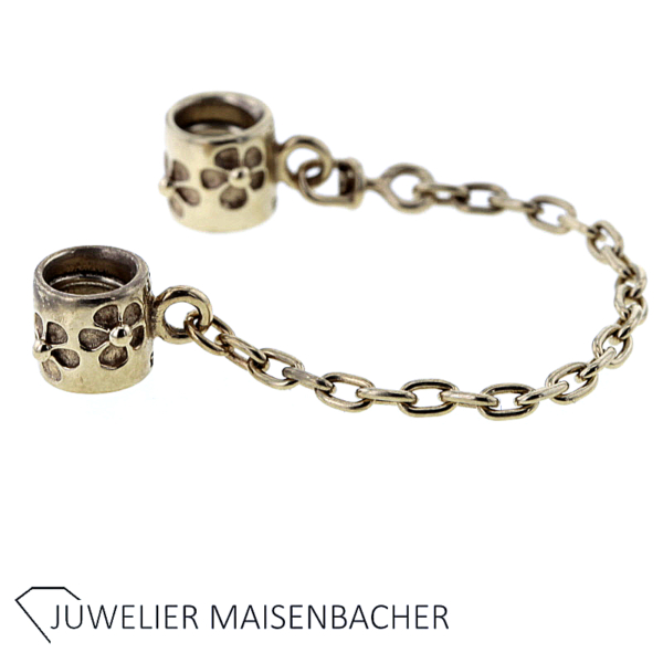 Pandora ALE Charm Blume mit Sicherheitskette Gold – Bild 3