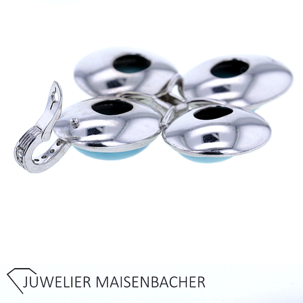 Türkis Kreuz Anhänger mit Diamant und Brillanten Gold – Bild 5
