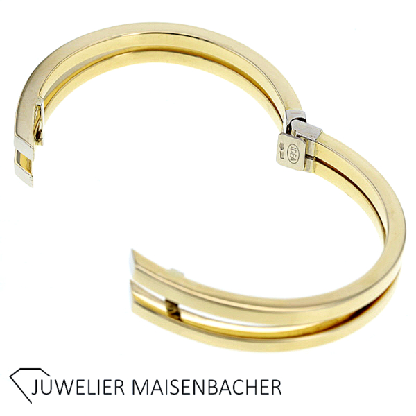 Armreif IDEA Oval mit Schanier in 4 Treppen Design Gold – Bild 6