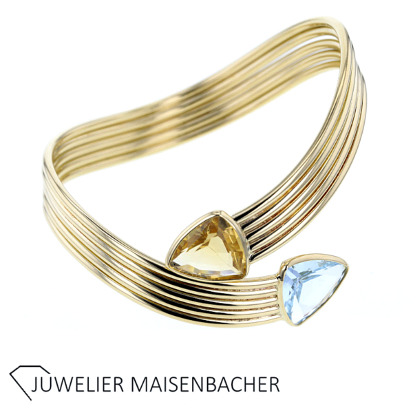 Wempe Armreif/Armspange mit Aquamarin und Citrin Gold – Bild 5