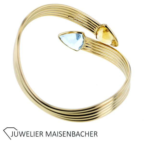Wempe Armreif/Armspange mit Aquamarin und Citrin Gold – Bild 4